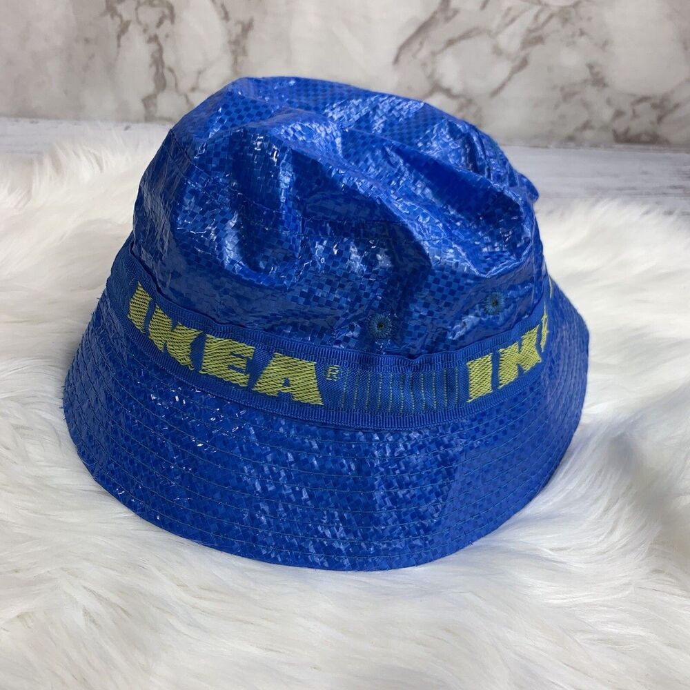 IKEA Hat Bucket Sun Rain Fisherman Blue Retro Fleece Lining Classic Street Wear
